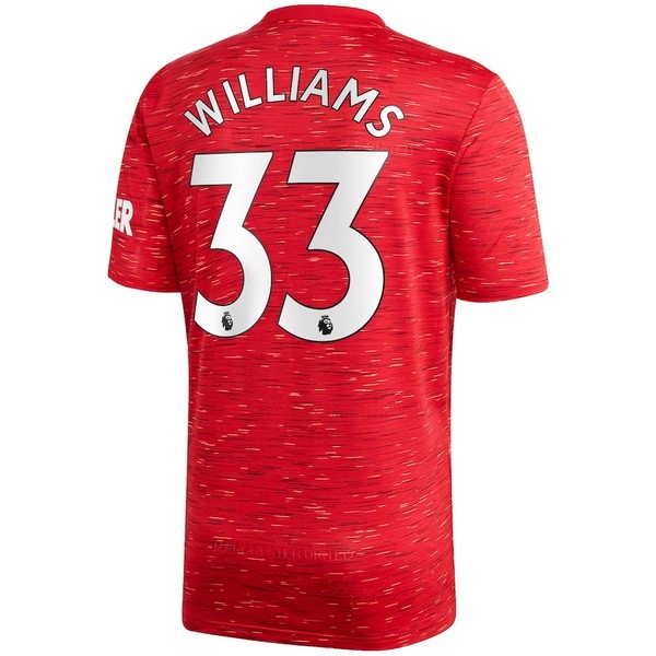 Camiseta Manchester United NO.33 Williams Primera equipo 2020-2021 Rojo